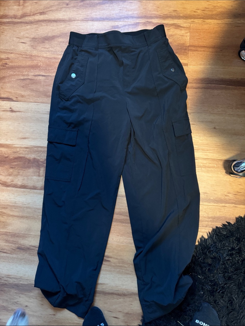 Athleta Black Cargo Joggers - Utility Track Pants